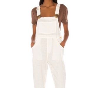 Weworewhat white linen overalls